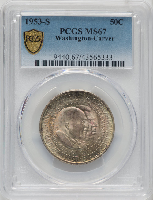 1953-S 50C Washington-Carver Commemorative Silver PCGS MS67