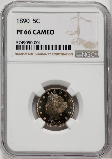 1890 5C CA Proof Liberty Nickel NGC PR66 1890 5C CA Proof Liberty Nickel NGC PR66