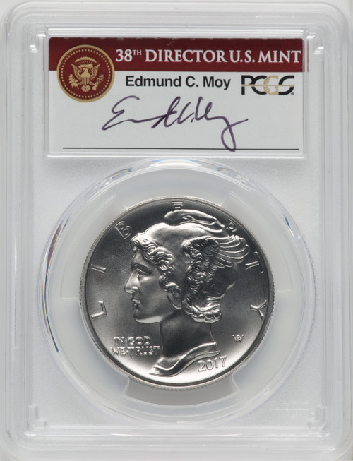 2017 $25 Palladium Eagle First Day of Issue Moy Signature PCGS MS70