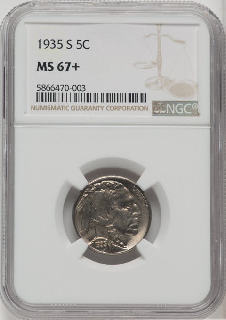 1935-S 5C Buffalo Nickel NGC MS67+ 1935-S 5C Buffalo Nickel NGC MS67+
