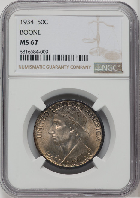 1934 50C Boone Commemorative Silver NGC MS67