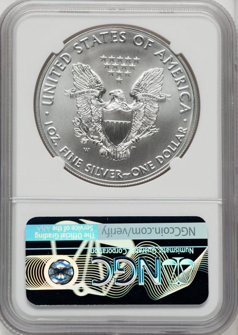 2018-W S$1 Silver Eagle Burnished First Day of Issue Denver NGC MS70