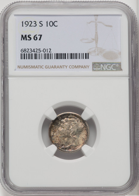 1923-S 10C Mercury Dime NGC MS67
