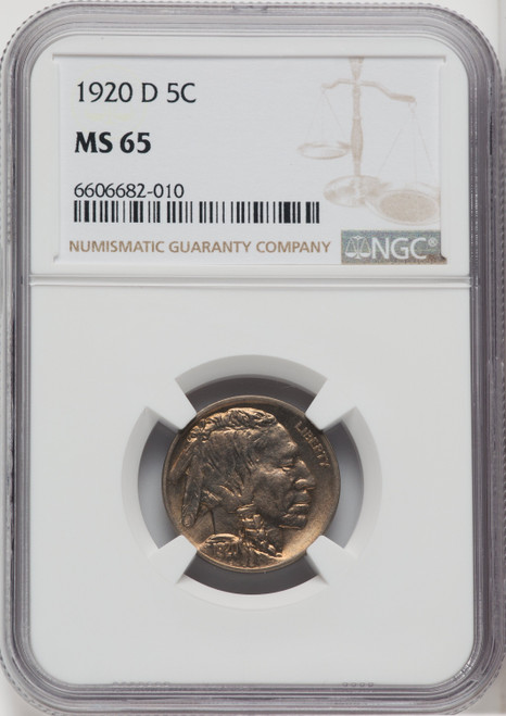 1920-D 5C Buffalo Nickel NGC MS65