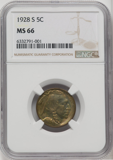 1928-S 5C Buffalo Nickel NGC MS66