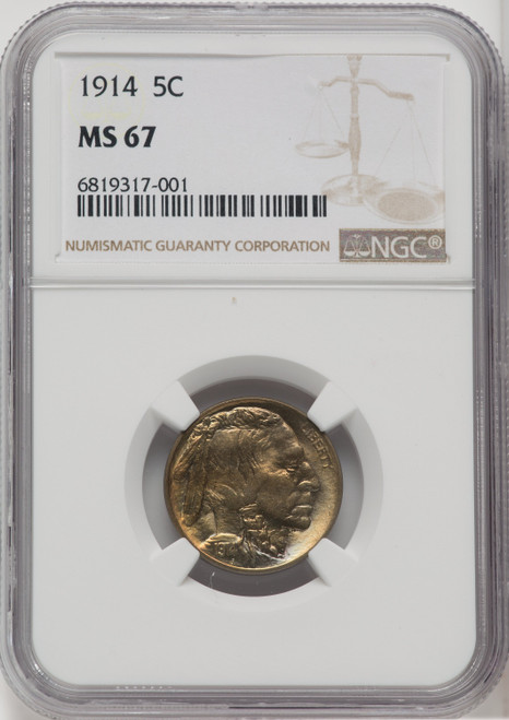 1914 5C Buffalo Nickel NGC MS67