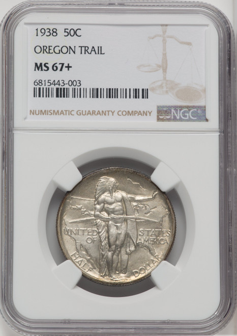 1938 50C Oregon Commemorative Silver NGC MS67+