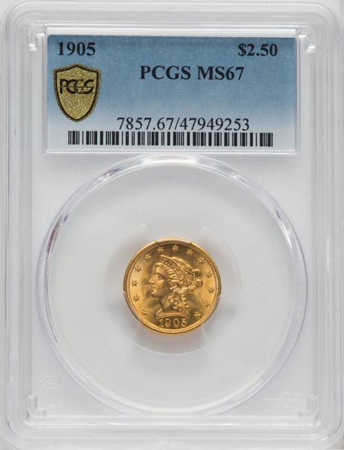 1905 $2.50 Liberty Quarter Eagle PCGS MS67