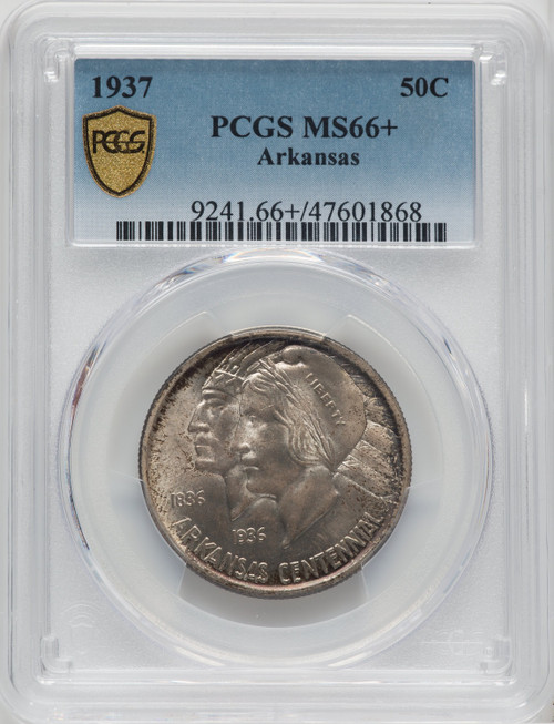 1937 50C Arkansas Commemorative Silver PCGS MS66+