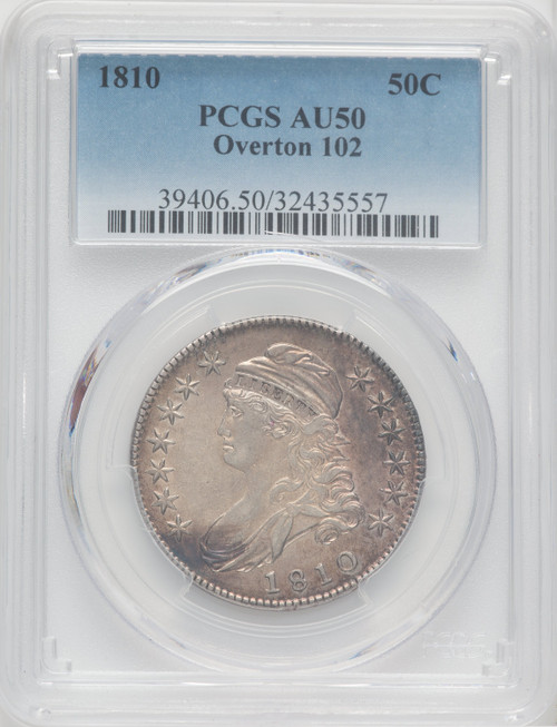 1810 50C O-102 Bust Half Dollar PCGS AU50