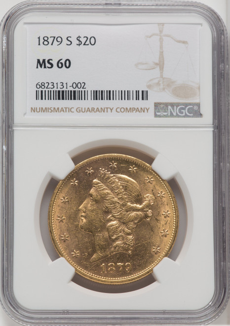 1879-S $20 Liberty Double Eagle NGC MS60