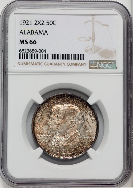 1921 50C Alabama 2X2 Commemorative Silver NGC MS66