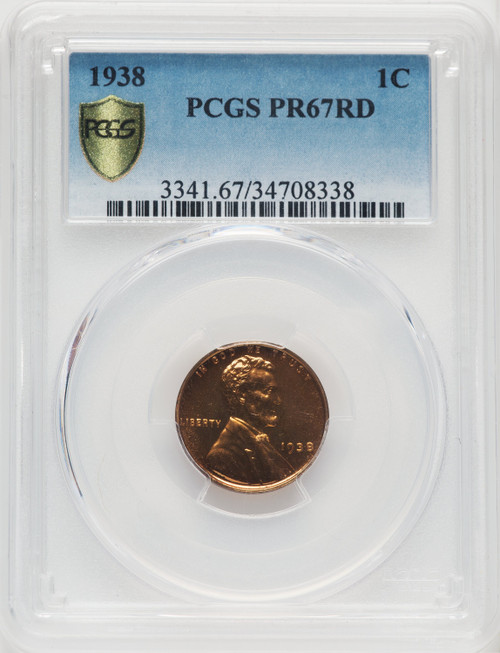 1938 1C RD Proof Lincoln Cent PCGS PR67