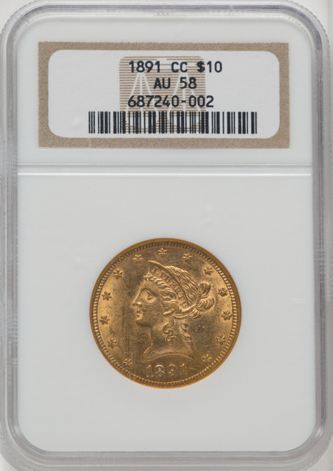 1891-CC $10 Liberty Eagle NGC AU58