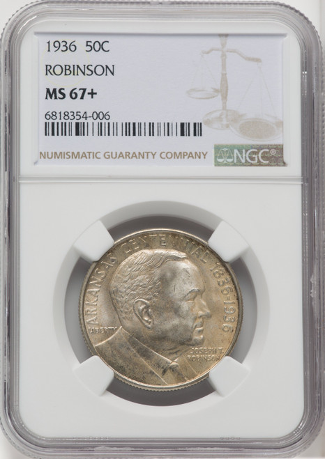 1936 50C Robinson Commemorative Silver NGC MS67+