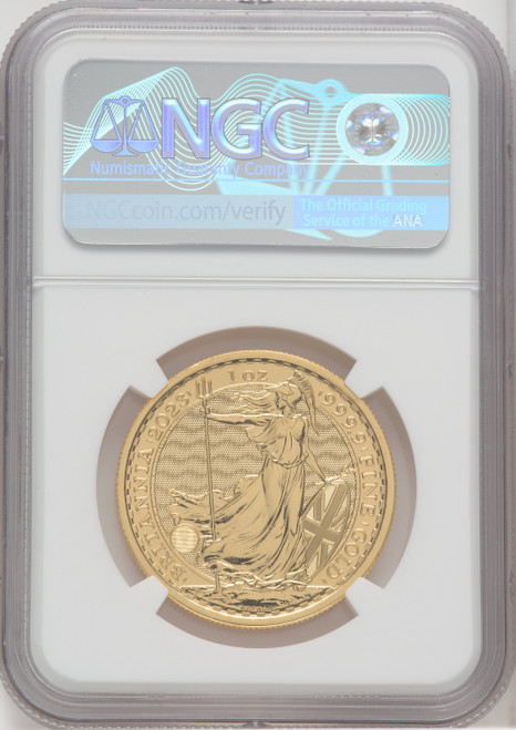 2023 G.B. G100 BRITANNIA-KC III OBVERSE 46TH COIN STRUCK Royal Succession NGC MS69