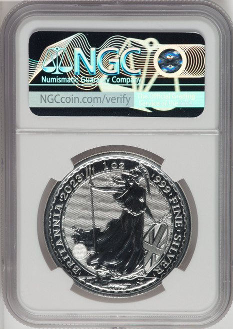 2023 G.B.S2 BITANNIA-QE II OBVERSE 122ND TO LAST COIN STRUCK Royal Succession NGC MS69
