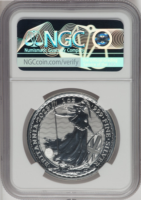 2023 G.B.S2 BITANNIA-QE II OBVERSE 284TH TO LAST COIN STRUCK. Royal Succession NGC MS69