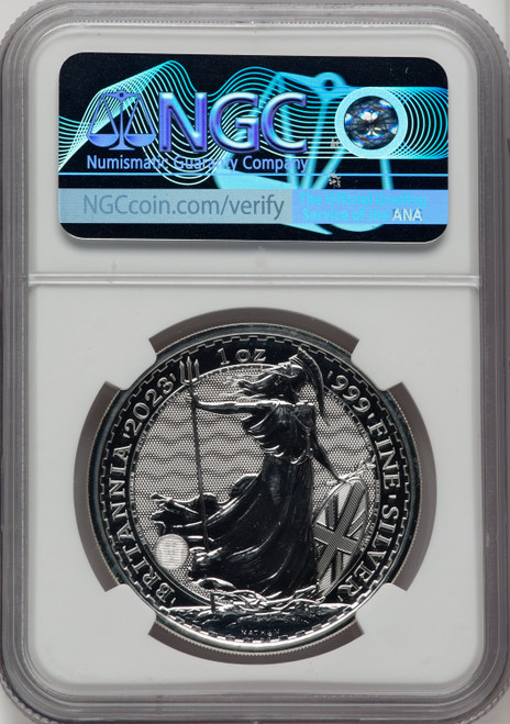 2023 G.B.S2 BITANNIA-QE II OBVERSE 500TH TO LAST COIN STRUCK. Royal Succession NGC MS69