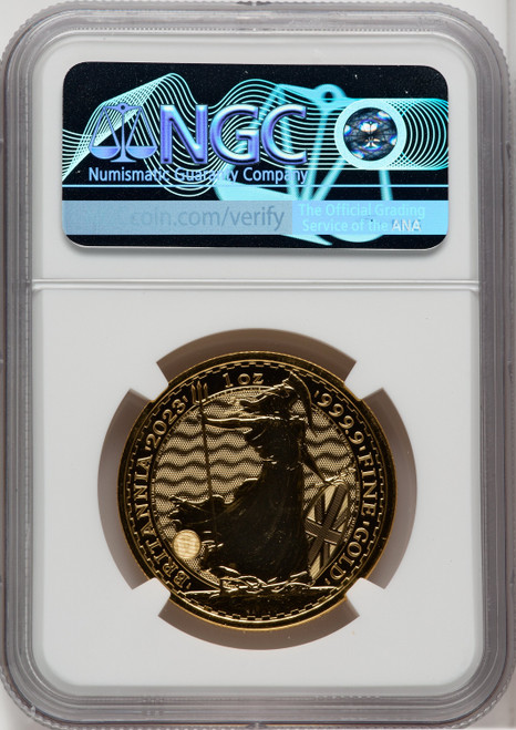 2023 G.B. G100 BRITANNIA-KC III OBVERSE 124TH COIN STRUCK Royal Succession NGC MS70