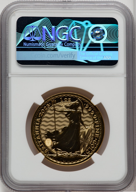 2023 G.B. G100 BRITANNIA-KC III OBVERSE 351ST COIN STRUCK Royal Succession NGC MS70