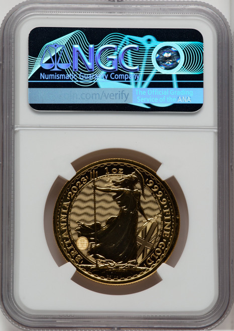 2023 G.B. G100 BRITANNIA-KC III OBVERSE 381ST COIN STRUCK Royal Succession NGC MS70