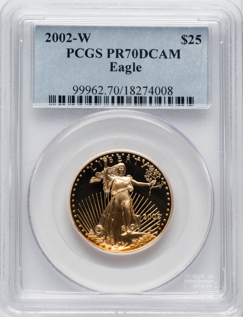 2002-W $25 Half-Ounce Gold Eagle PCGS PR70