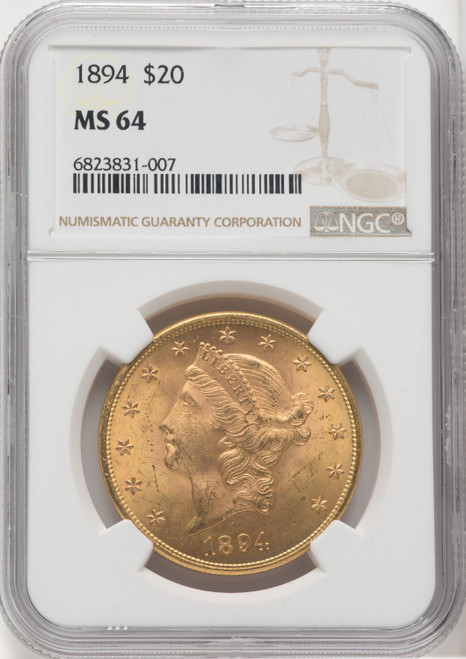 1894 $20 Liberty Double Eagle NGC MS64