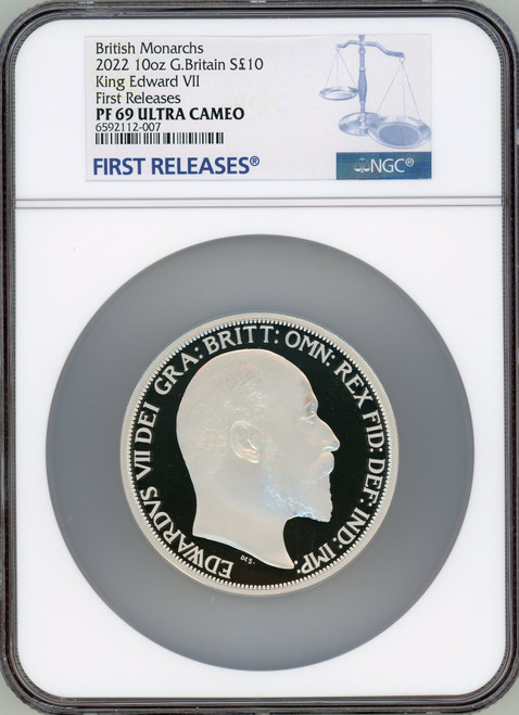 Elizabeth II silver Proof  King Edward VII  10 Pounds (10 oz) 2022 PR69 Ultra Cameo NGC World Coins NGC MS69