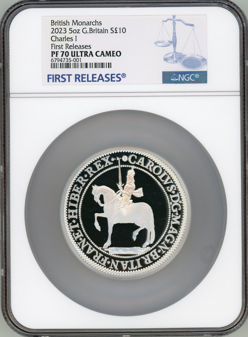 Charles III silver Proof  King Charles I  10 Pounds (5 oz) 2023 PR70 Ultra Cameo NGC World Coins NGC MS70