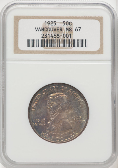 1925 50C Vancouver Commemorative Silver NGC MS67