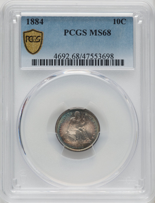 1884 10C Seated Dime PCGS MS68