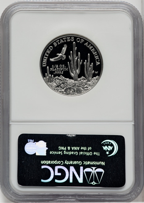 2001-W $50 Half-Ounce Platinum Eagle Brown Label NGC PF70