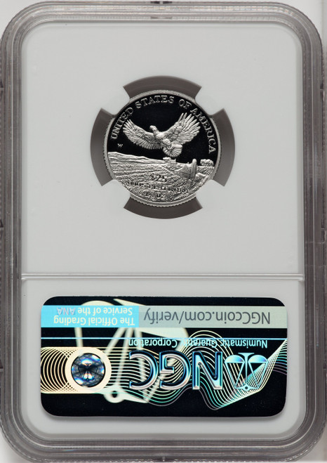 2000-W $25 Quarter-Ounce Platinum Eagle Statue of Liberty Brown Label NGC PF70