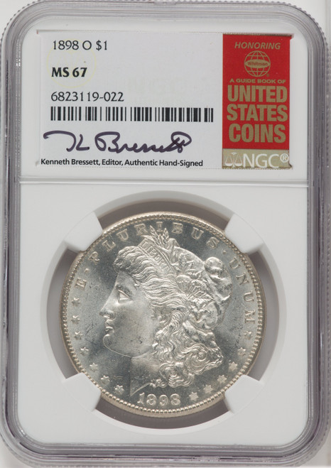 1898-O $1 Kenneth Bressett Morgan Dollar NGC MS67