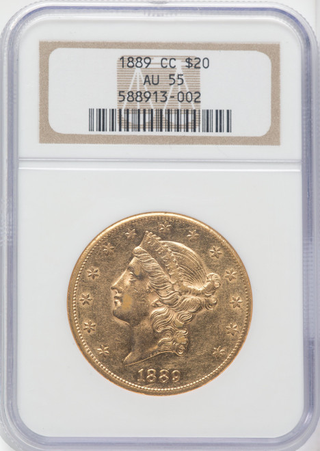 1889-CC $20 Liberty Double Eagle NGC AU55