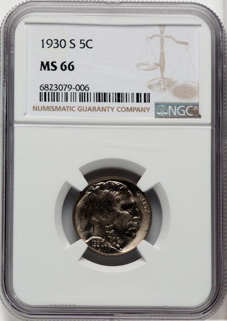 1930-S 5C Buffalo Nickel NGC MS66
