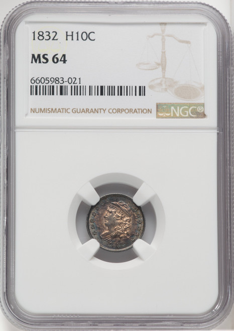 1832 H10C Bust Half Dime NGC MS64