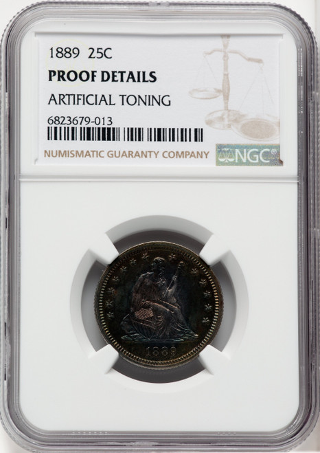 1889 25C Proof Seated Quarter Details NGC PR60