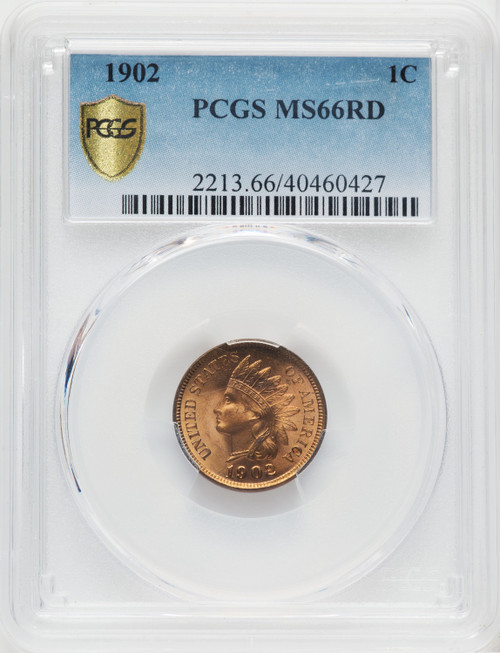 1902 1C RD Indian Cent PCGS MS66