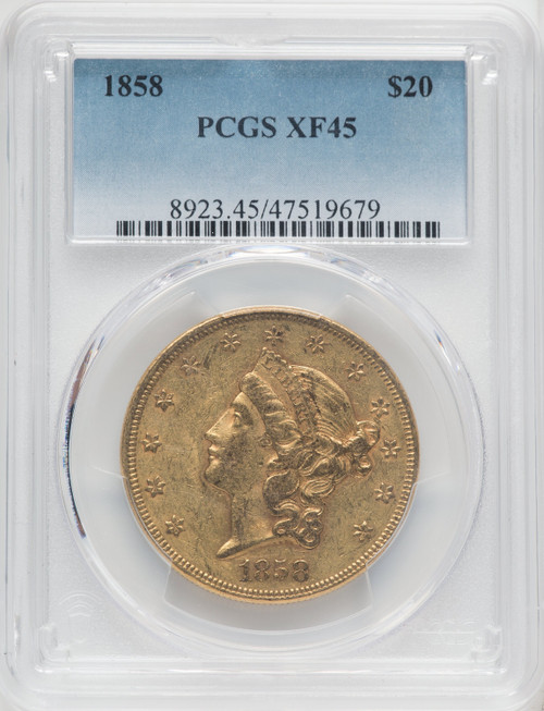 1858 $20 Liberty Double Eagle PCGS XF45 1858 $20 Liberty Double Eagle PCGS XF45