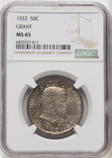 1922 50C Grant No Star Commemorative Silver NGC MS65