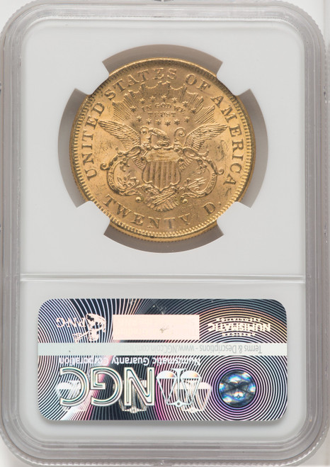 1873 $20 OPEN 3 Liberty Double Eagle NGC MS61+