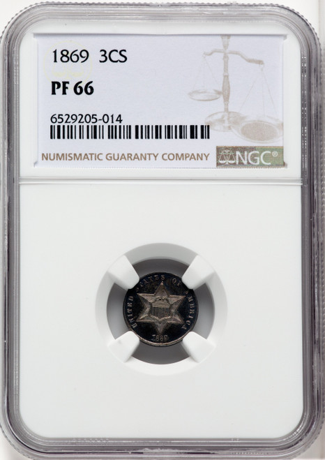 1869 3CS Proof Three Cent Silver NGC PR66