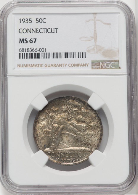 1935 50C Connecticut Commemorative Silver NGC MS67