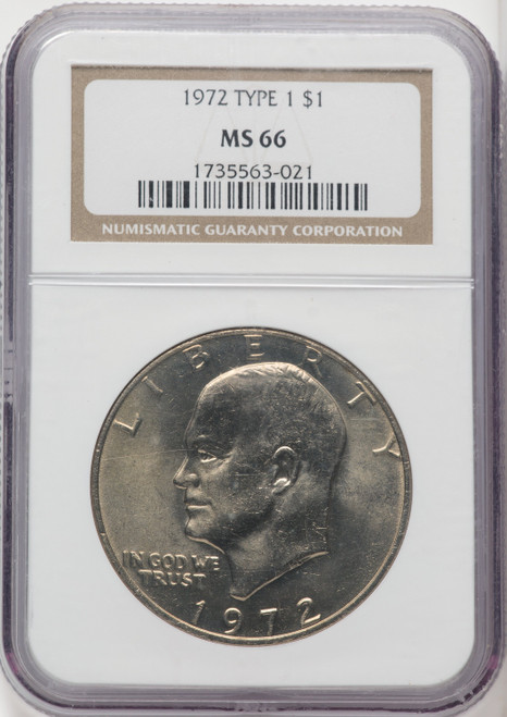 1972 Type One Eisenhower Dollar NGC MS66 1972 Type One Eisenhower Dollar NGC MS66