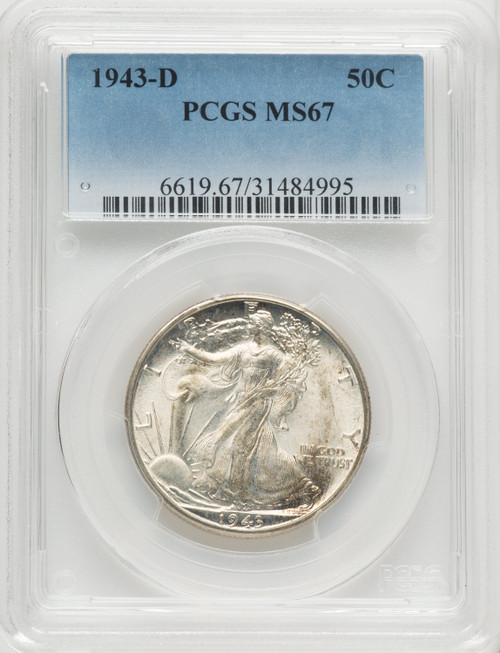 1943-D 50C Walking Liberty Half Dollar PCGS MS67