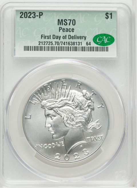 2023 $1 Peace First Day of Issue First Day Of Delivery Modern Commemoratives CACG MS70