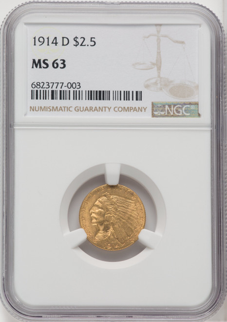 1914-D $2.50 Indian Quarter Eagle NGC MS63