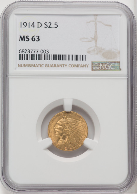 1914-D $2.50 Indian Quarter Eagle NGC MS63